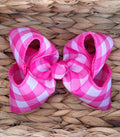 6” Hot Pink Gingham Bow